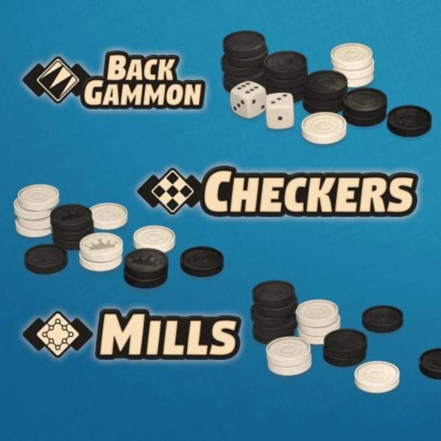 Backgammon + Checkers + Mills